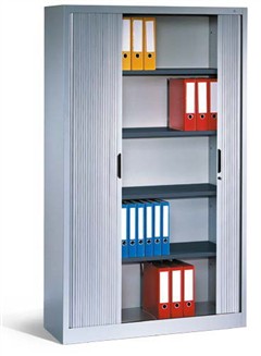 Stahlschrank mit Rolladentüren aus Kunststoff